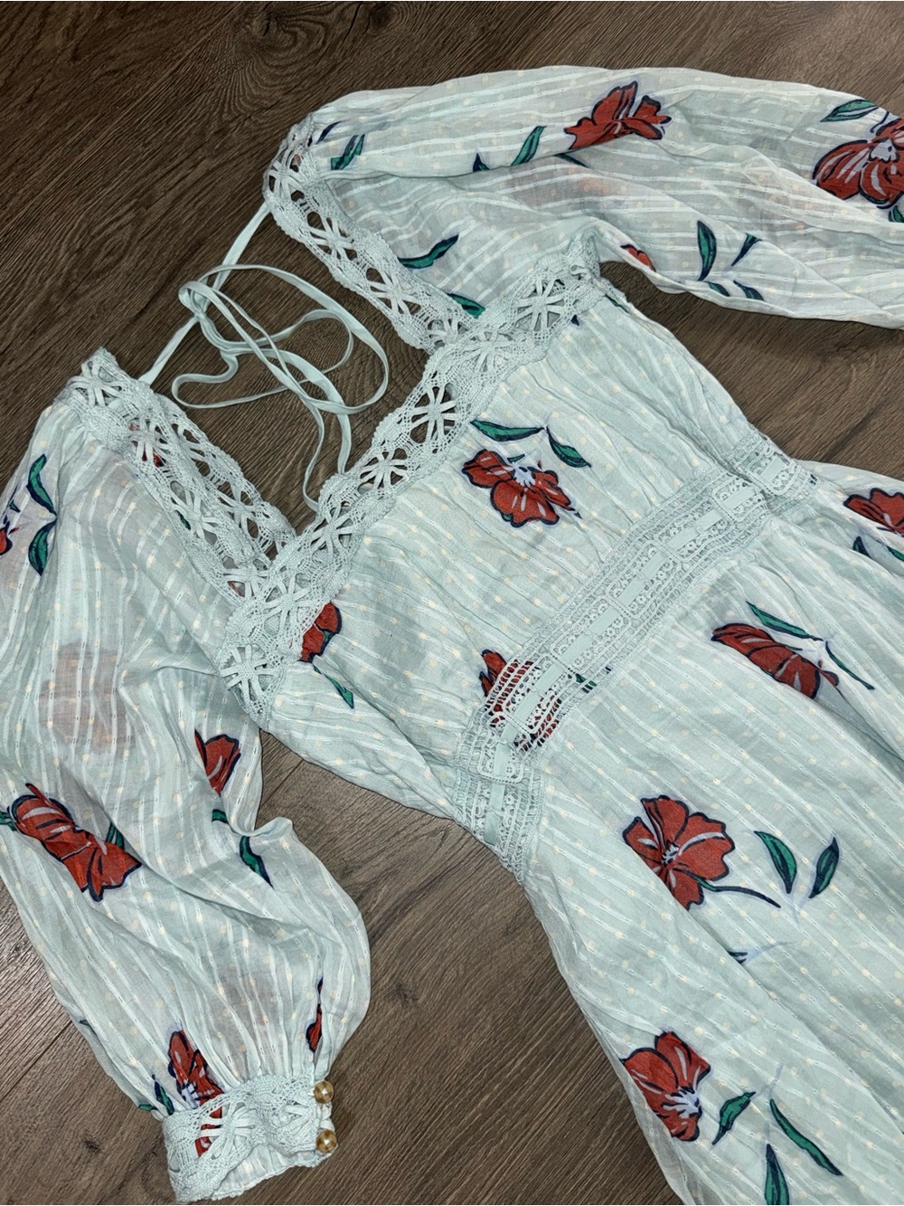 *NWT* Free People Morning Meadows Long-Sleeve Maxi Dress - Picture 14 of 14